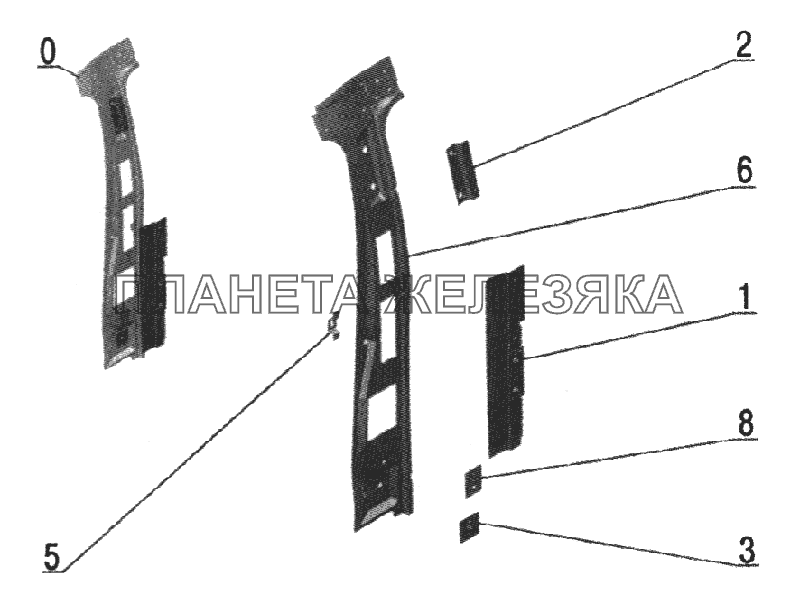 Стойка боковины передняя левая (3221-5401317) ГАЗ-2705, 3221 (куз. детали)